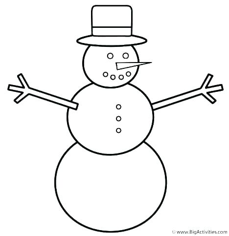 468x483 Snowman Coloring Page Easy Snowman Coloring Pages As Well As