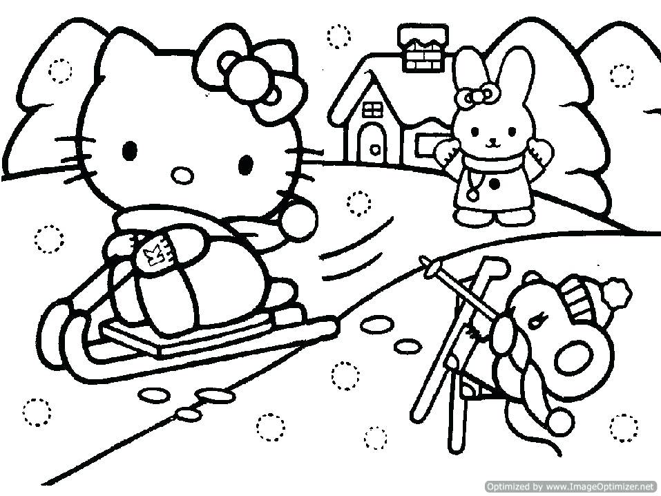 957x718 Snowman Color Pages Hello Kitty Coloring Pages Snowman Coloring