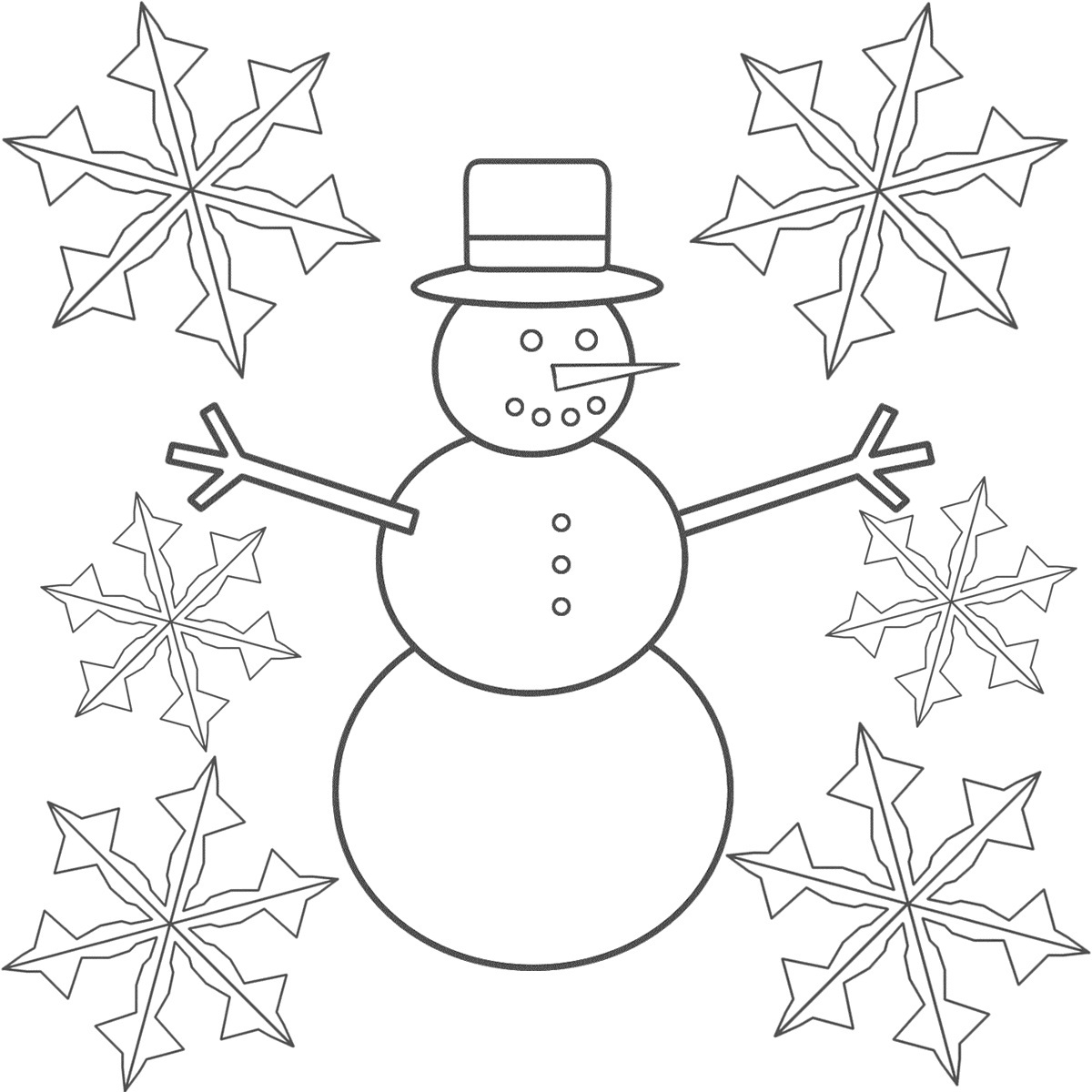 1200x1200 Drawn Snowflake Color For Kid