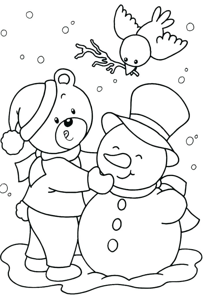 739x1024 Winter Coloring Pages For Preschool Snowman Coloring Pages