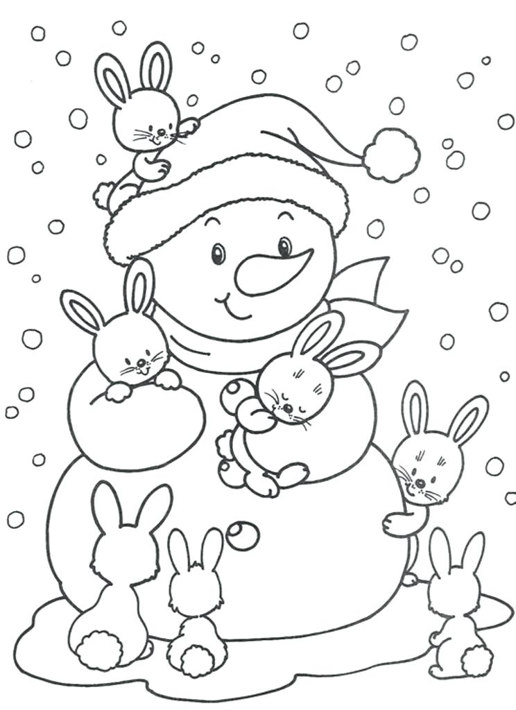 744x1024 Winter Coloring Pages Preschool Printable Winter Snowman Coloring