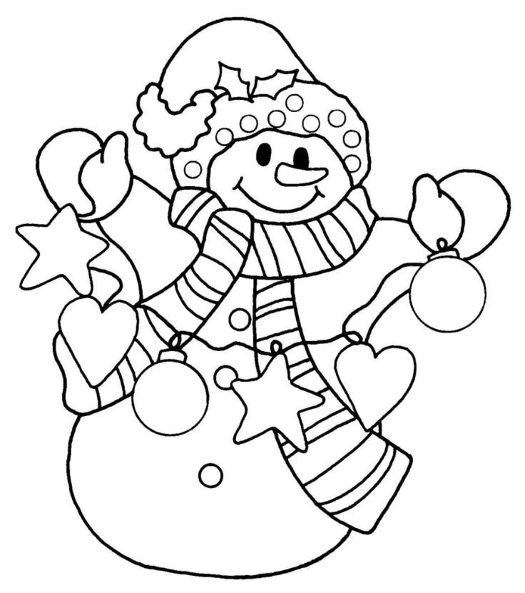 736x831 Cool Design Snowman Coloring Pages Printable For Preschool Adults