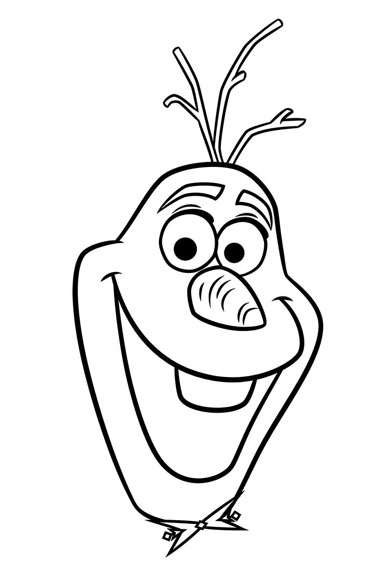 800x1200 Frozen Snowman Olaf Face Coloring Page