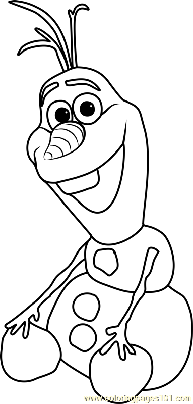 383x800 Olaf Snowman Coloring Page