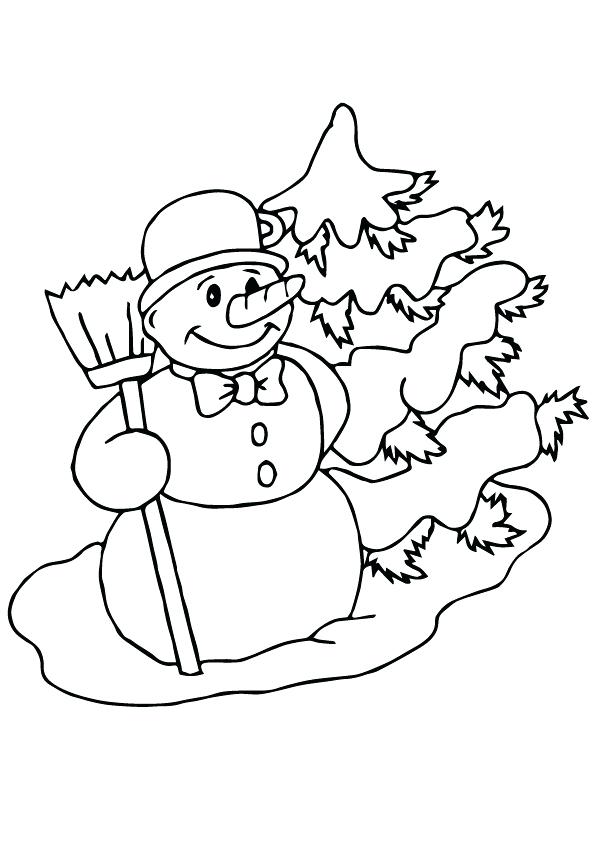 595x842 Santa And Snowman Coloring Pages Kids Are Making A Snowman Kids