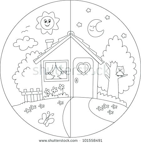 450x462 Night Coloring Pages