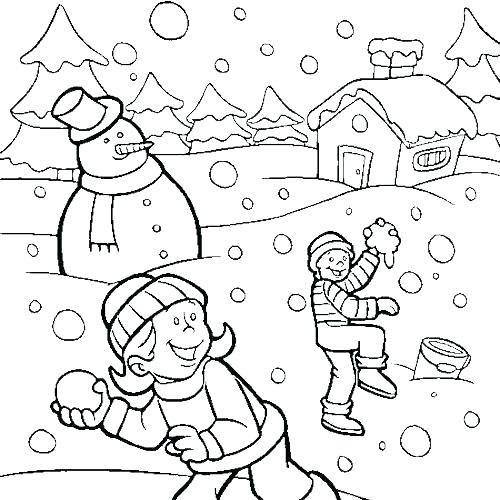500x500 Snowy Day Coloring Page Snowy Day Coloring Page Snow Day Black