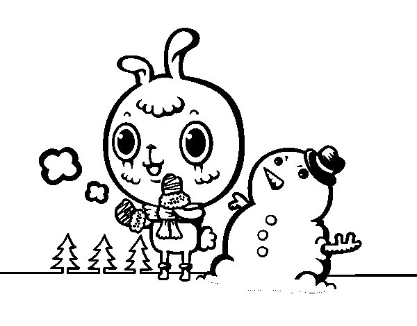 600x470 Snowy Day Coloring Page