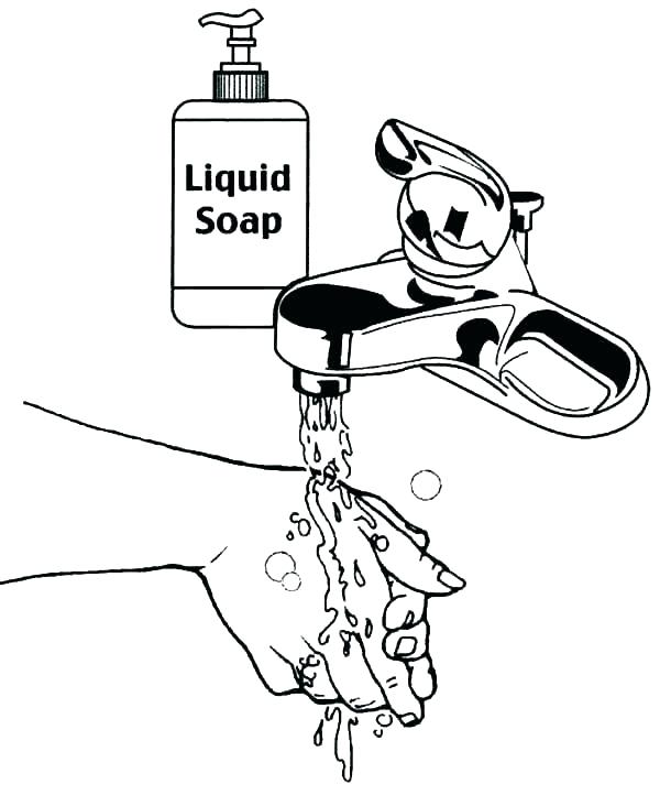 600x722 Washing Hands Coloring Page