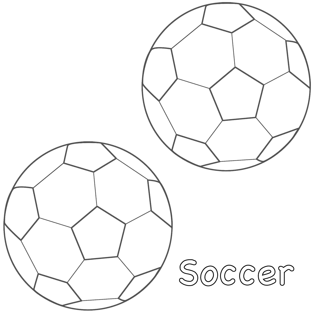 1200x1200 Two Soccer Balls Free Coloring Page Kids, Sports Coloring Pages