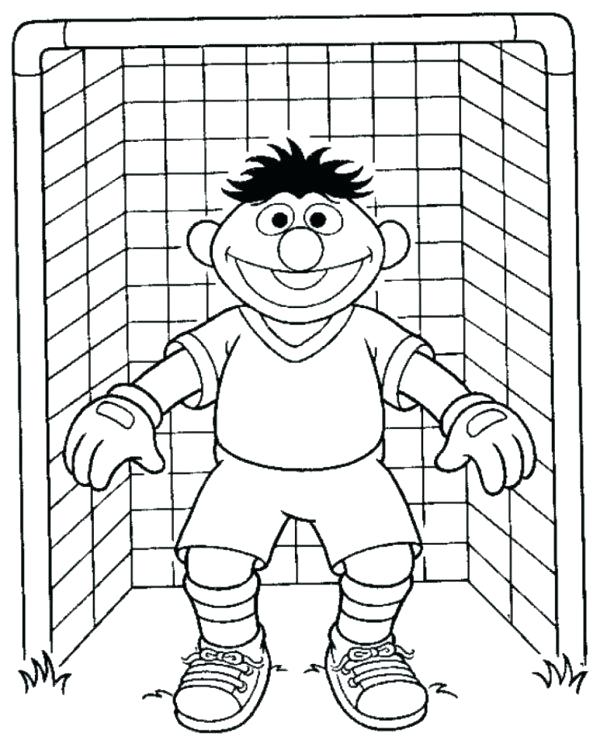 600x747 Coloring Pages Soccer Soccer Coloring Page Sesame Street Goal
