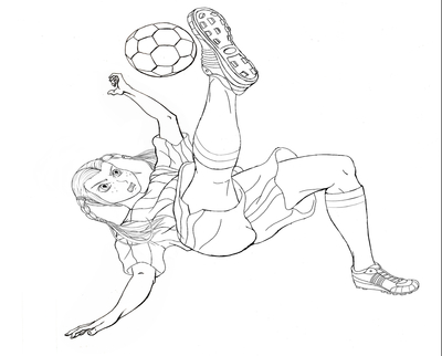 400x322 Girl Coloring Soccer Sheets Page Image Clipart Images