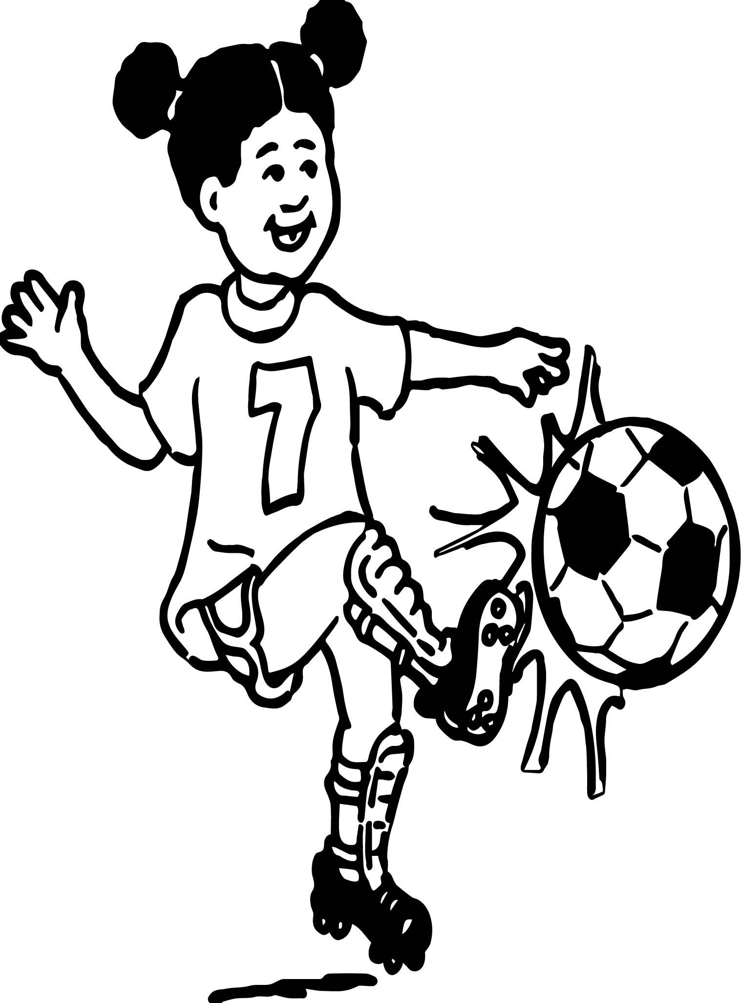1517x2052 Girl Playing Soccer Playing Football Coloring Page Wecoloringpage