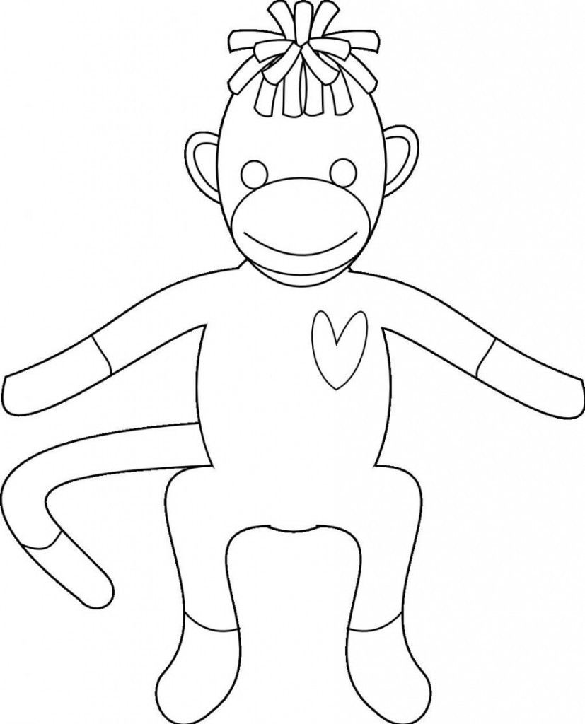 827x1024 Free Monkey Sock Coloring Pages To Print Out Enjoy Fair Colouring