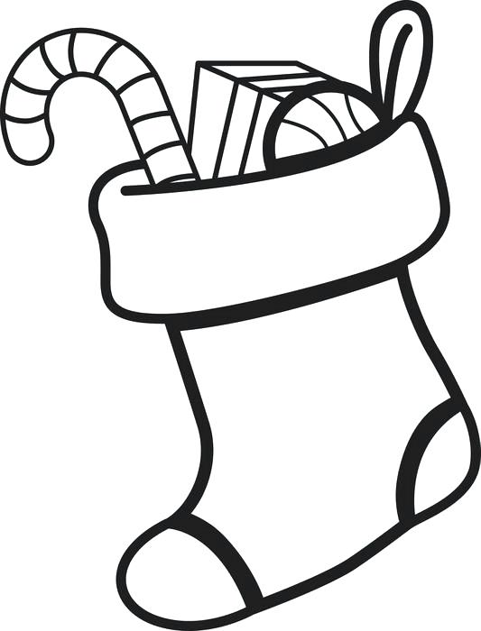 533x700 Sock Coloring Printable Coloring Page Of A Stocking Full Of Toys