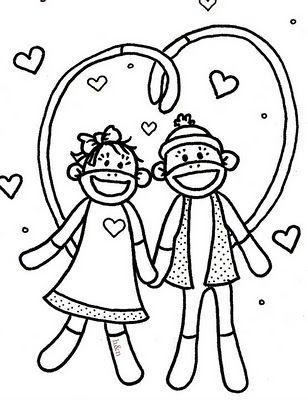 308x400 Sock Monkey Coloring Pages Printable Print It To The Size