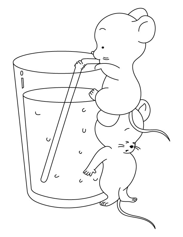 612x792 Colouring Pages Of Mouse Drinking Cold Drink