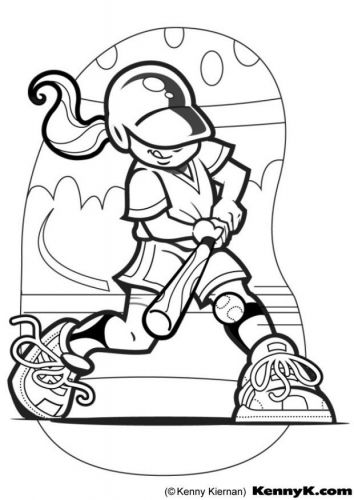 354x500 Softball Coloring Page Softball Softball Stuff