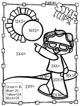 270x350 Solar Eclipse Multiplication Coloring Pages