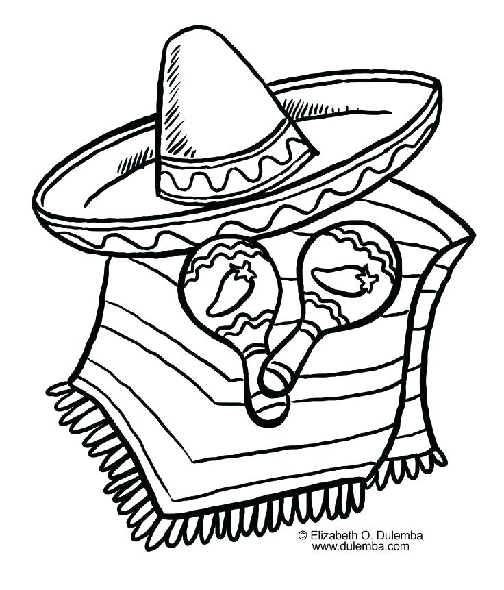 736x861 Sombrero Coloring Page Maracas Coloring Pages Coloring Pages