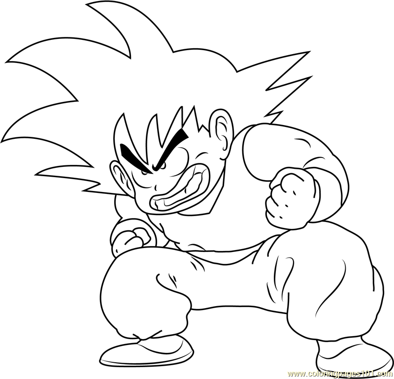 800x770 Son Goku Coloring Page