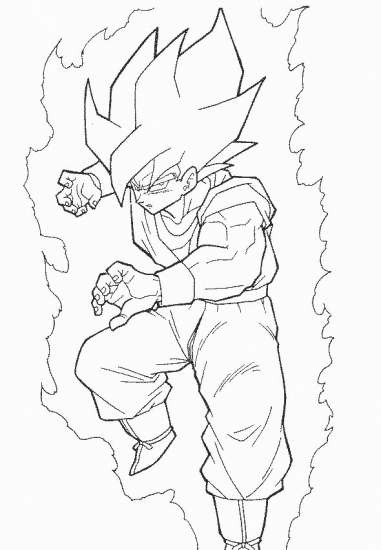 381x550 Dragon Ball Z Goku Coloring Pages