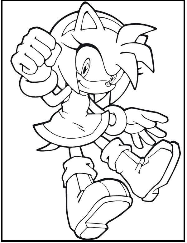 600x782 Sonic Amy Rose Coloring Picture For Kids Sonic The Hedgehog
