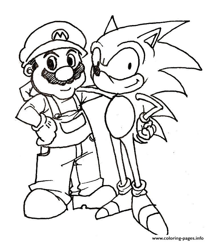 730x850 Mario And His Friend Sonic Coloring Pages Printable