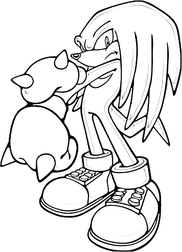 600x830 Sonic Knuckles Punch Break Coloring Pages