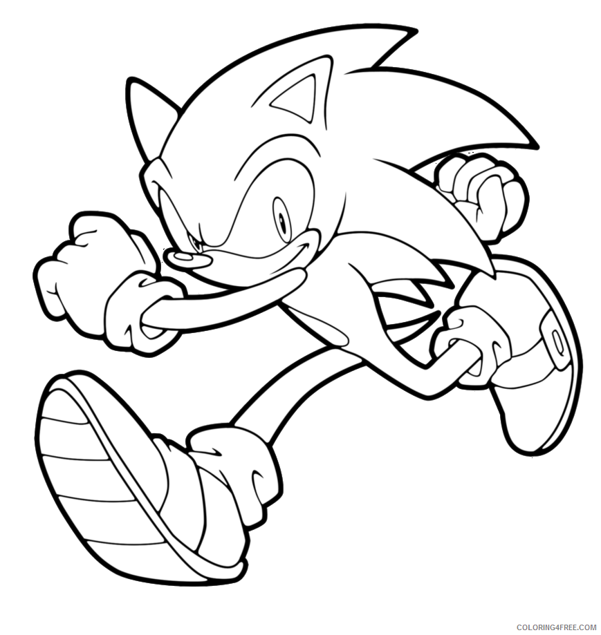 869x919 Sonic Running Coloring Pages