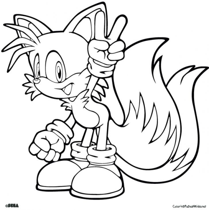 727x730 Sonic Tails Coloring Pages