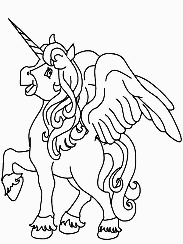 600x800 This Funny Winged Unicorn Making A Clip Clop Sound Coloring Page