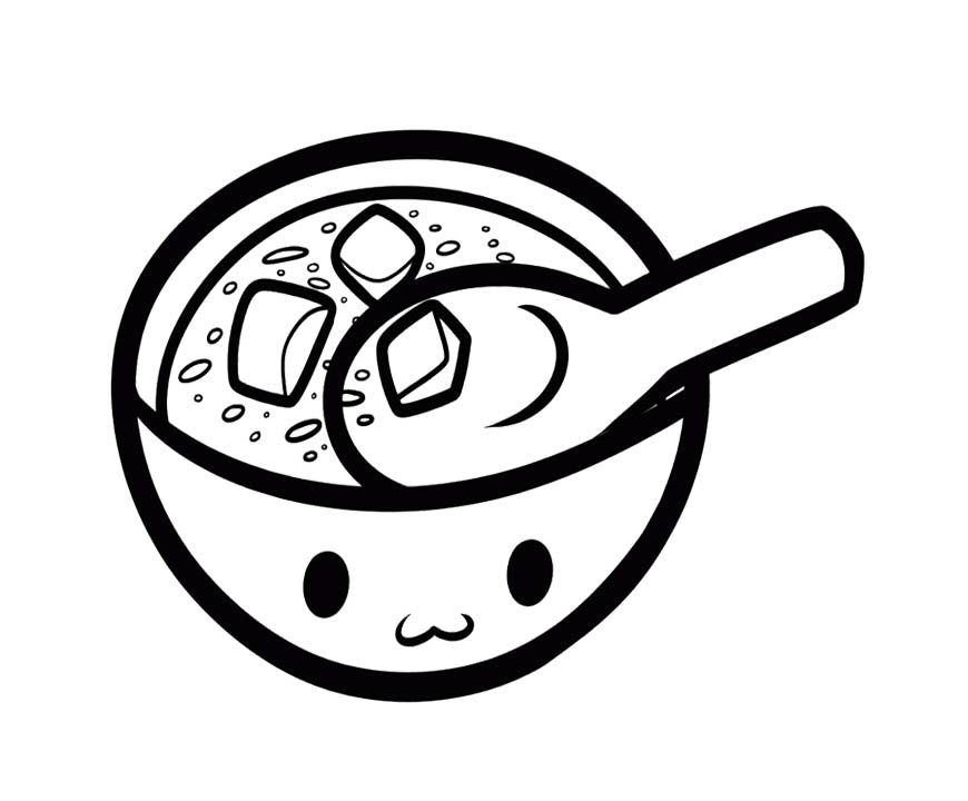 870x720 Miso Soup Coloring Page For Kids Kids Coloring Pages