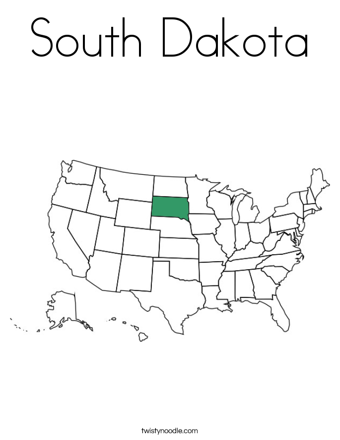 685x886 South Dakota Coloring Page