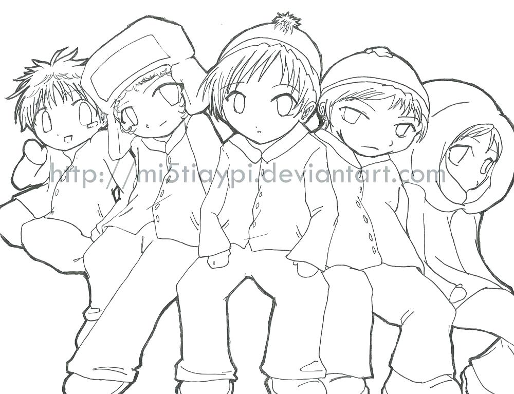 1000x767 South Park Coloring Page
