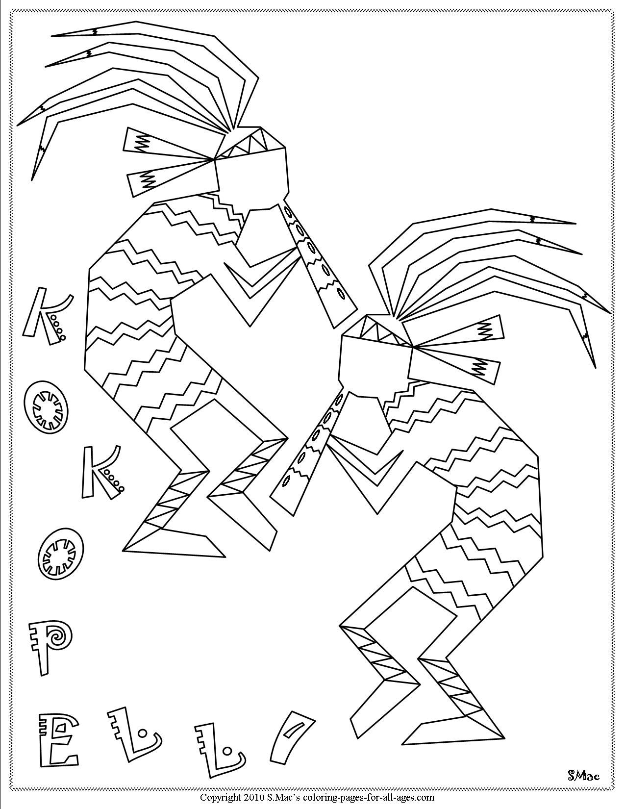 1275x1650 S Mac's Kokopelli Coloring Page Preschool Music