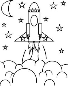 236x300 Space, Rocket, Planets Coloring Page For Kids Para