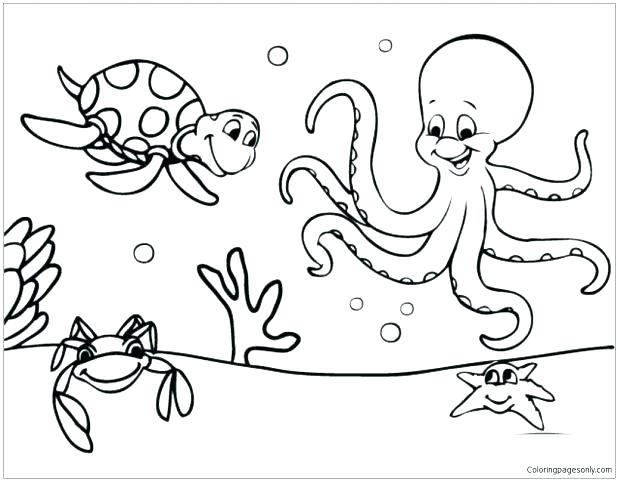 618x481 Marine Coloring Page Ocean Life Coloring Pages Together