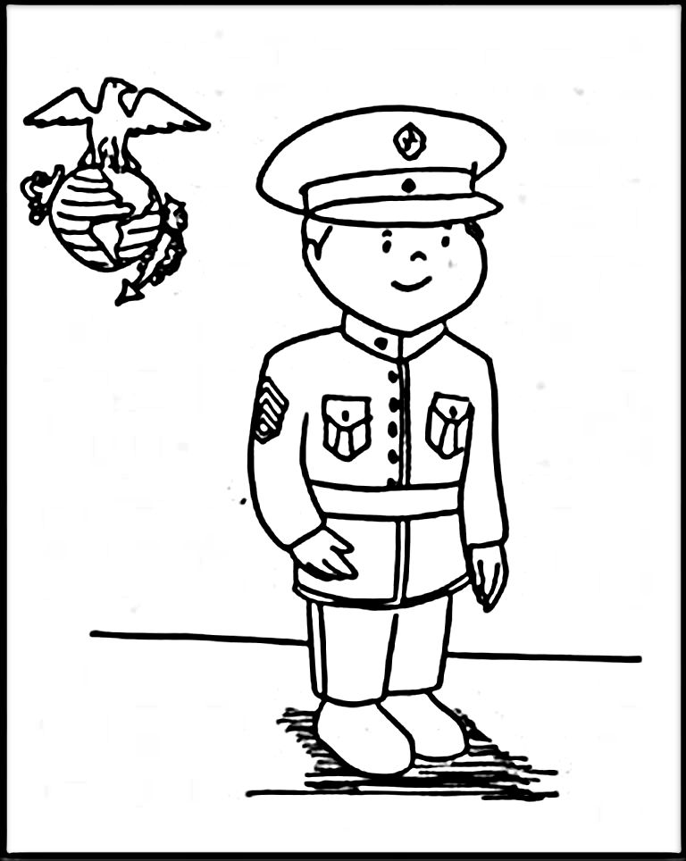 768x964 Marine Corps Coloring Pages