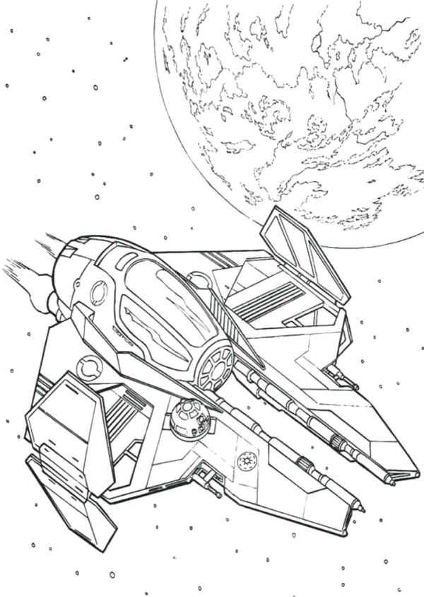 600x844 Spaceship Coloring Page Obi Wan Spaceship Star Wars Coloring Pages