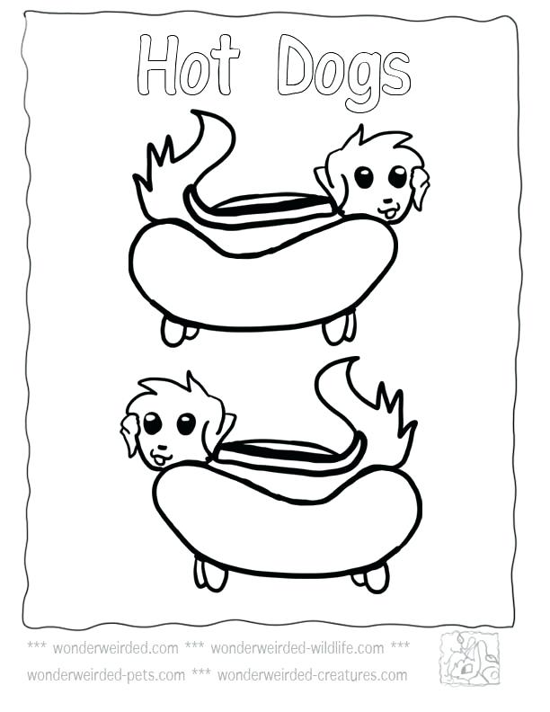 612x792 Hot Dog Coloring Page Food Coloring Pages Cartoon Hot Dog At Food