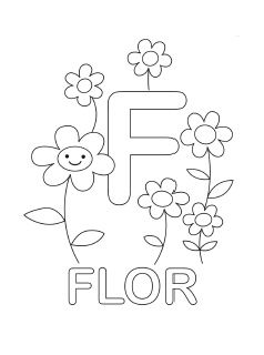 238x320 Spanish Alphabet Coloring Page F Abc Spanish