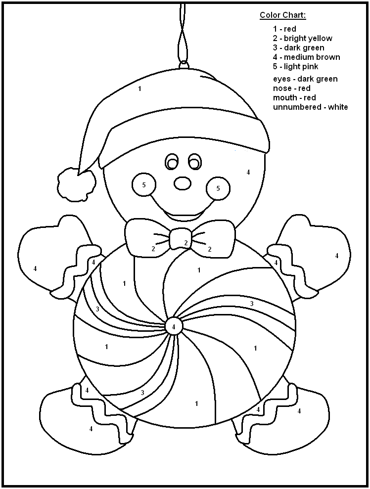 748x989 Christmas Coloring Pages With Color Numbers Color Number Christmas