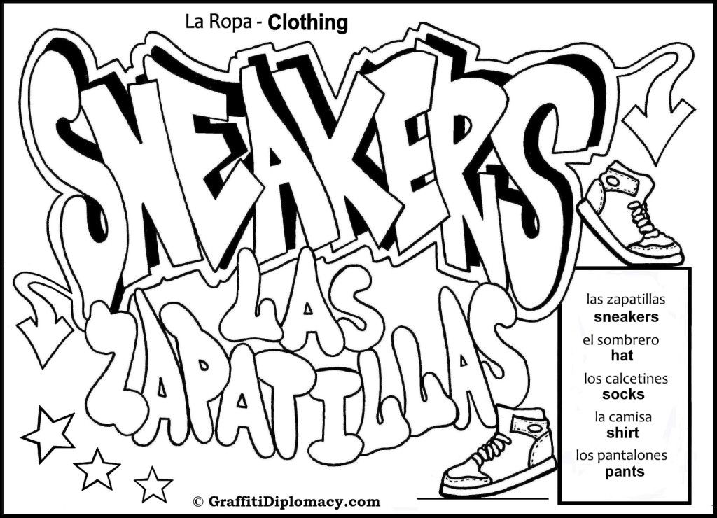 1024x740 Graffiti Coloring Page
