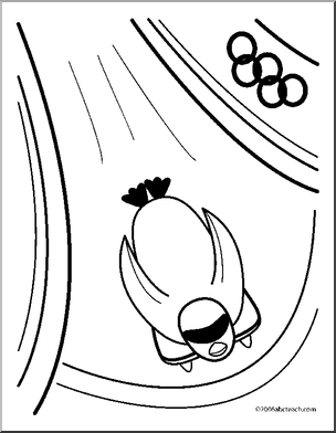 304x392 Coloring Page Cartoon Penguin Skeleton Racing