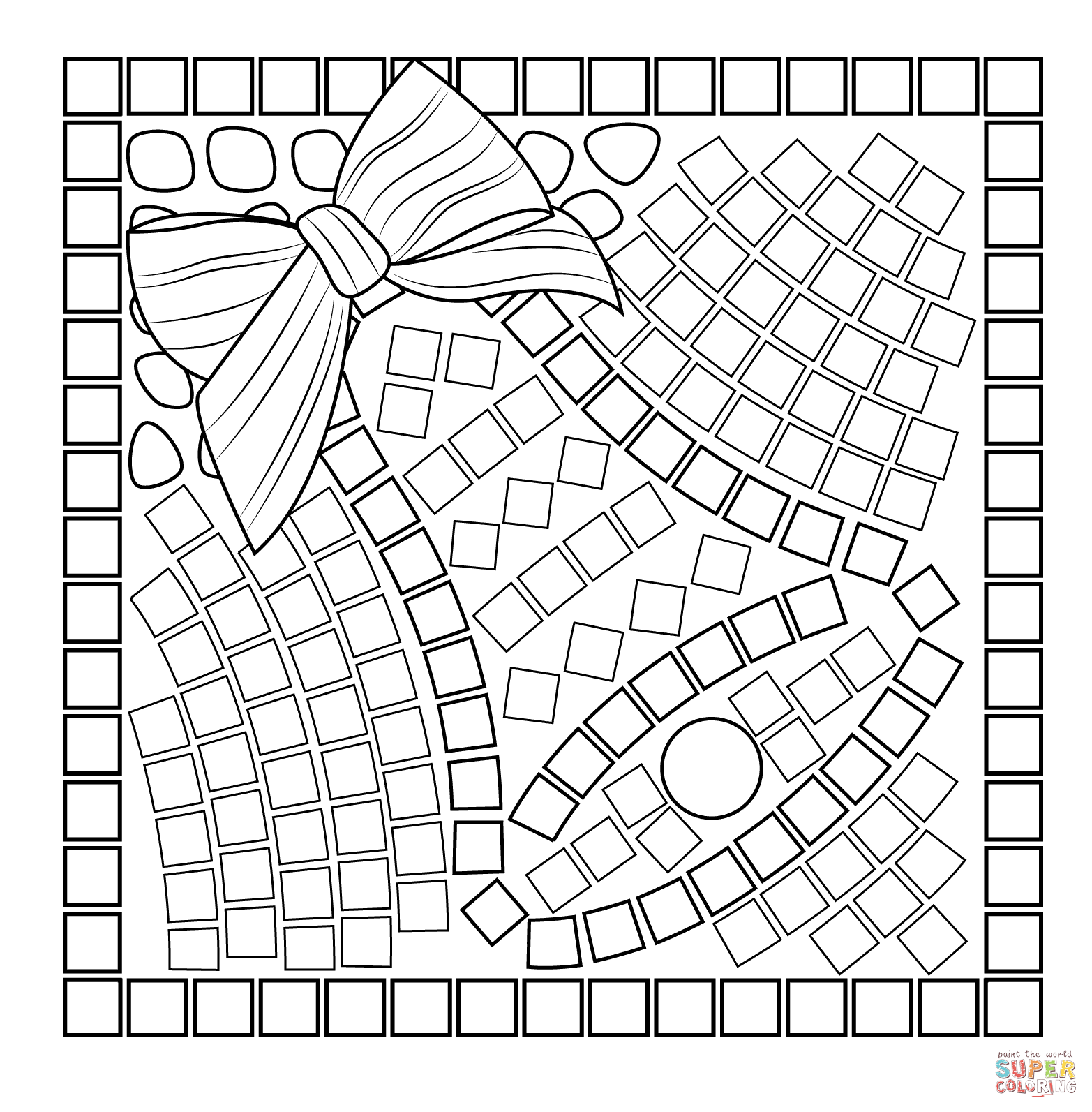 1565x1593 Mosaic Coloring Pages