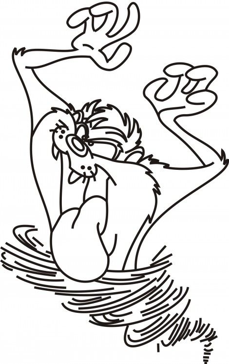 470x746 Tazmanian Devil Tornado Free Colouring Picture Color
