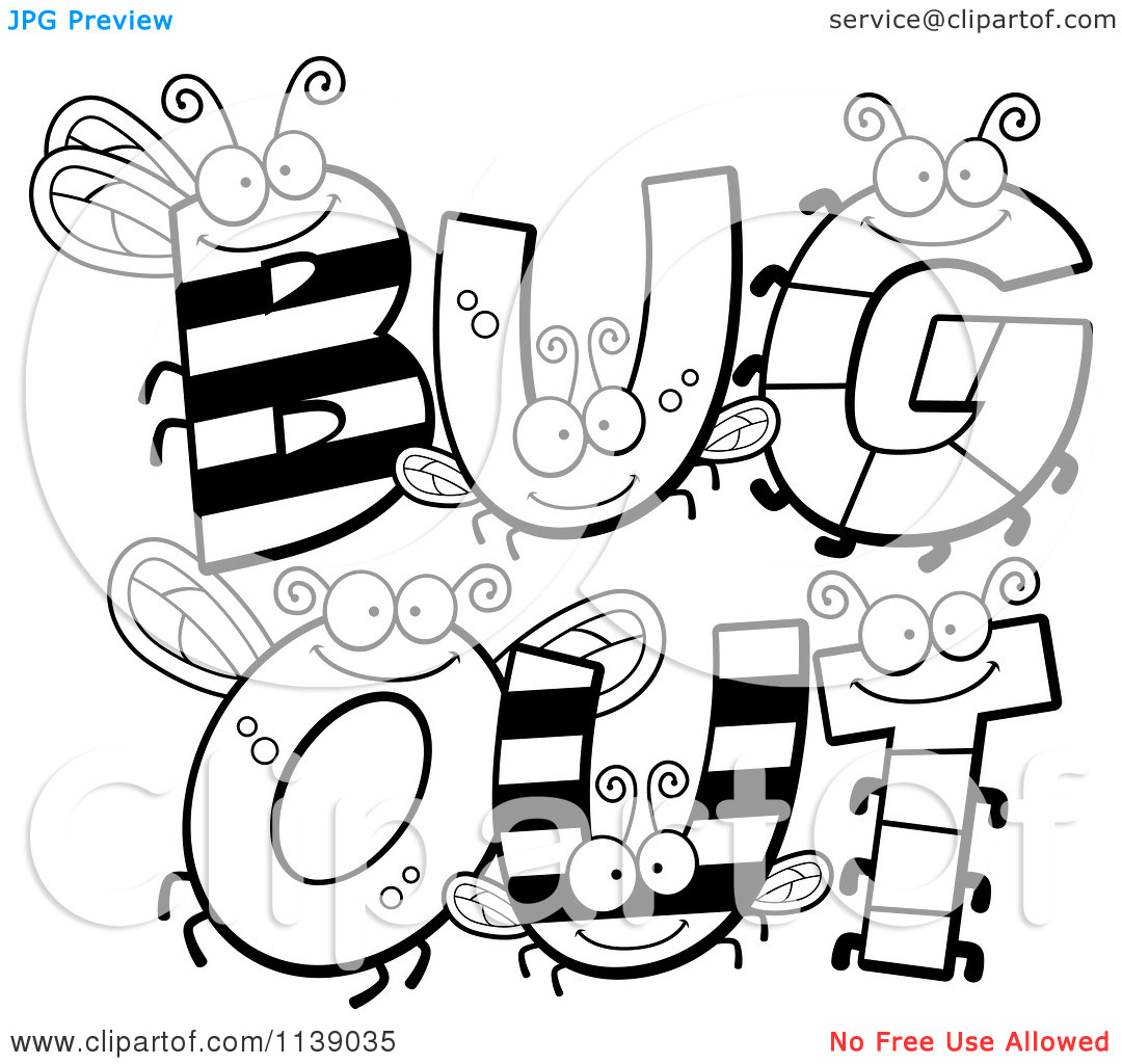 1080x1024 Bug Alphabet Coloring Pages Cartoon Clipart Of Black And White Bug