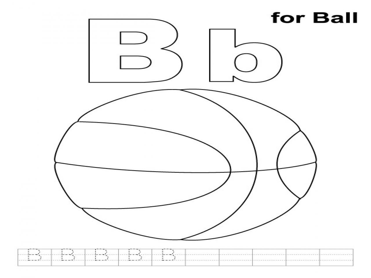 1280x960 B Is For Ball Coloring Page Color Bros