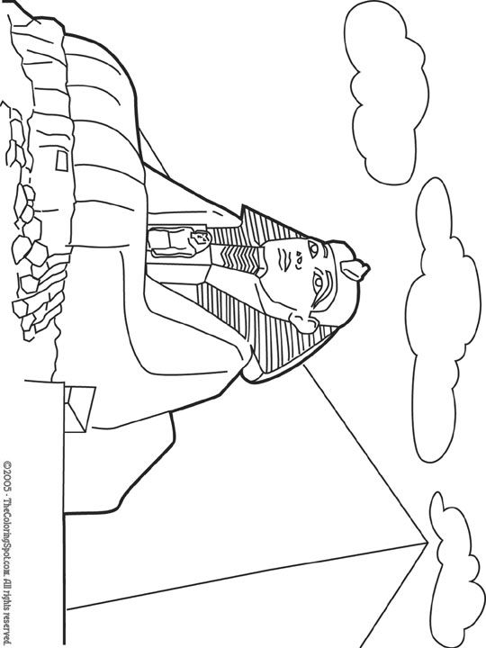 540x720 Great Sphinx Coloring Page Site Has Other Printables For Places
